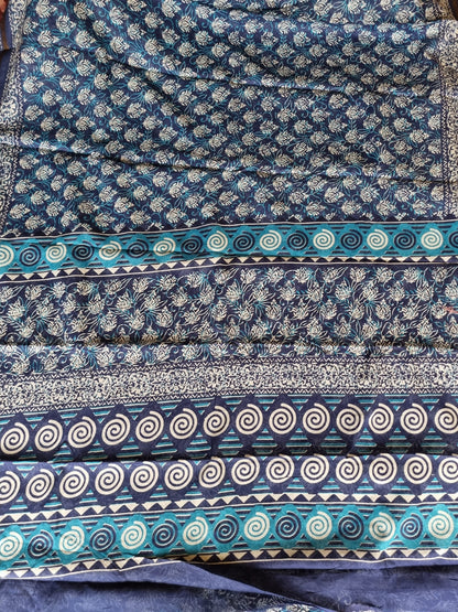 BLUE PURE COTTON SAREE
