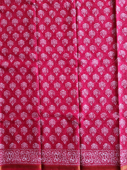 RED PURE COTTON SAREE