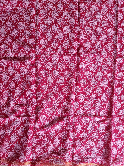 RED PURE COTTON SAREE