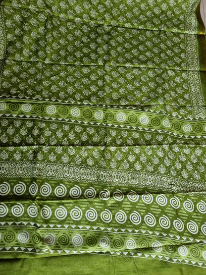 GREEN PURE COTTON SAREE