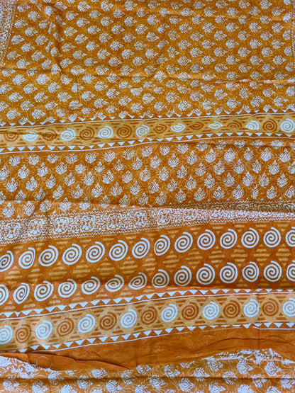 ORANGE PURE COTTON SAREE