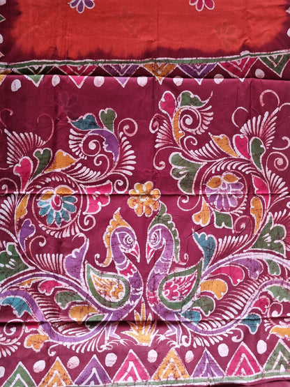 MAROON & ORANGE SAREE