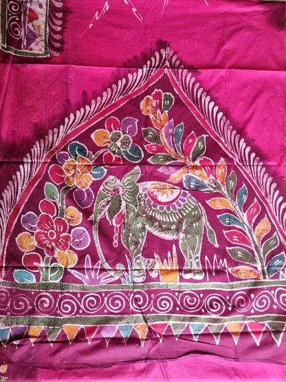 PINK & MAROON SAREE