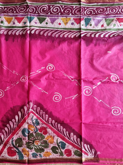 PINK & MAROON SAREE