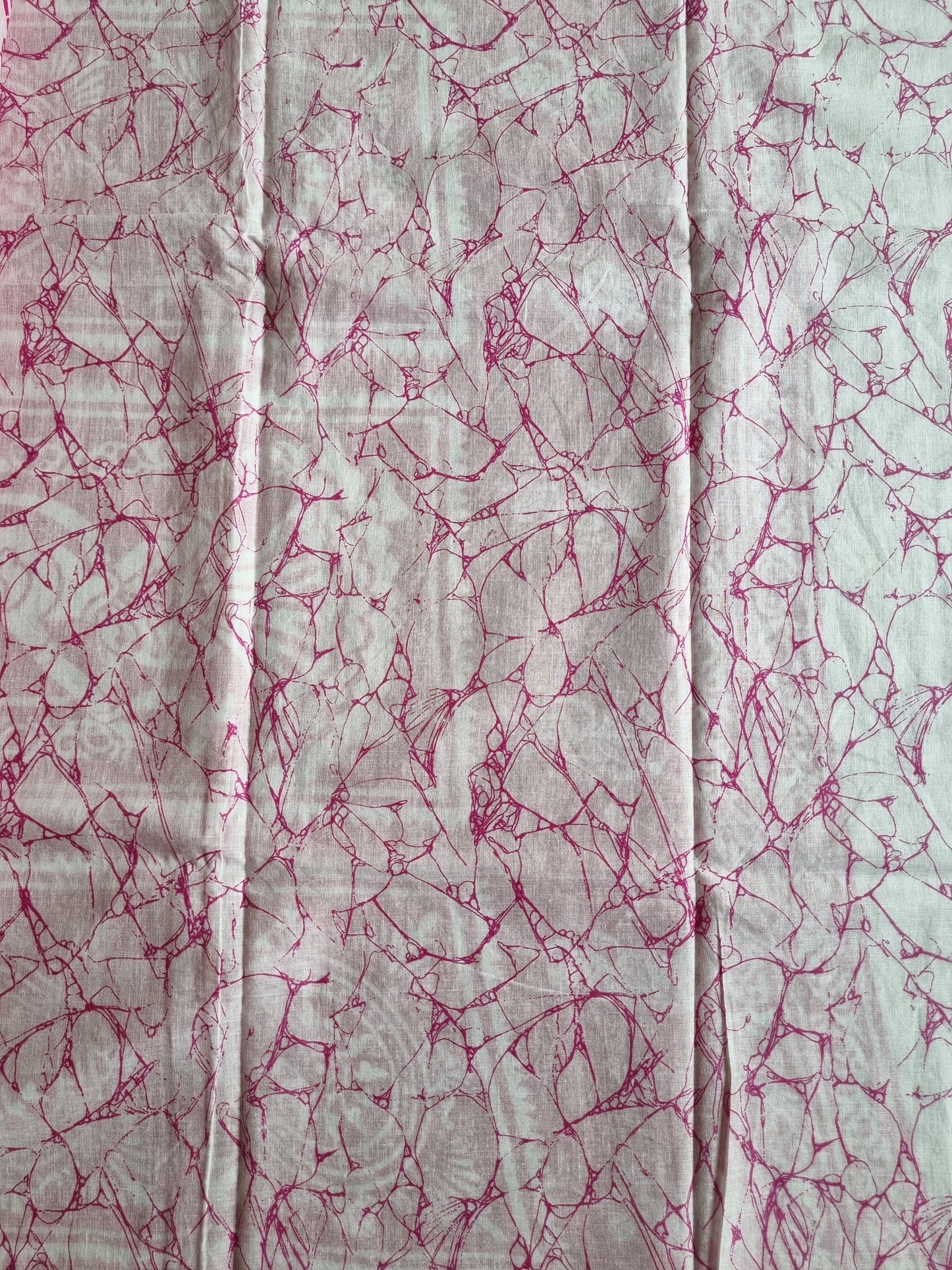 PINK & WHITE BLOCK PRINT SAREE