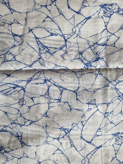 BLUE BLOCK PRINT SAREE