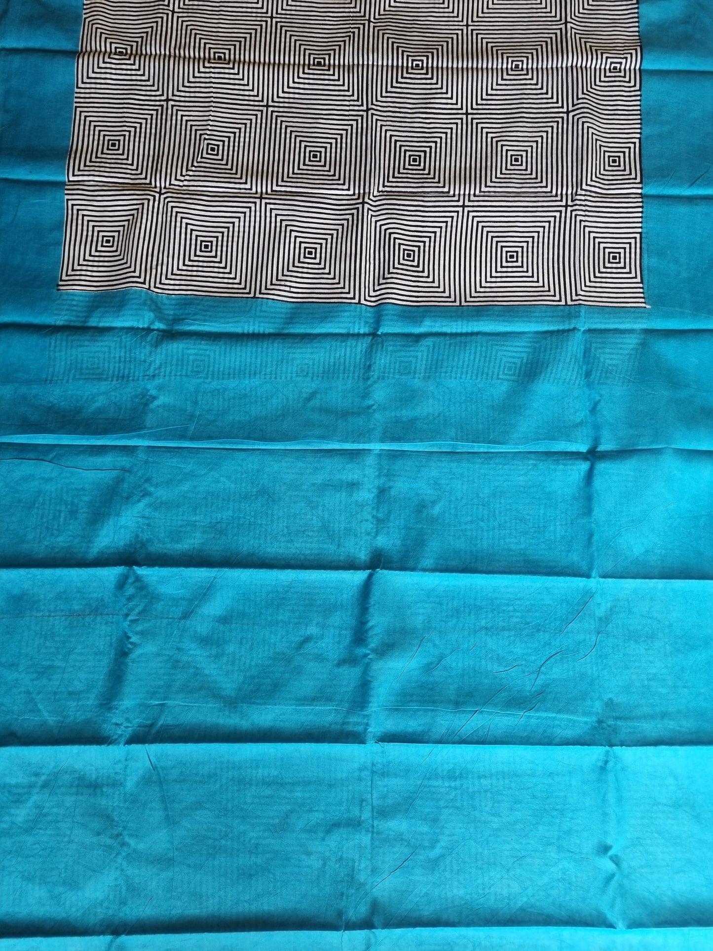 LIGHT BLUE BLOCK PRINT SAREE