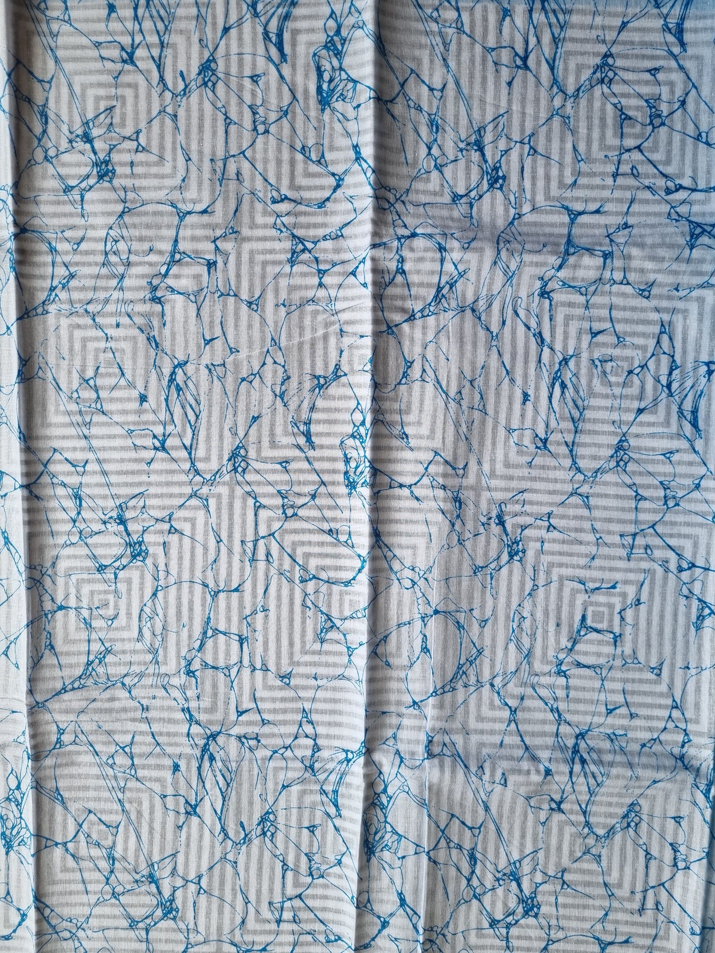 LIGHT BLUE BLOCK PRINT SAREE