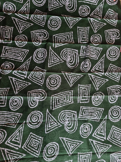 GREEN BLOCK PRINT SAREE