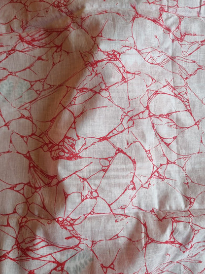 RED BLOCK PRINT SAREE