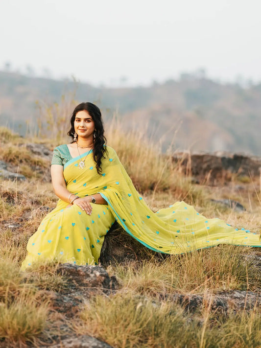 GREEN HEART MUL COTTON SAREE