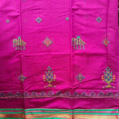 DARK PINK COTTON SAREE