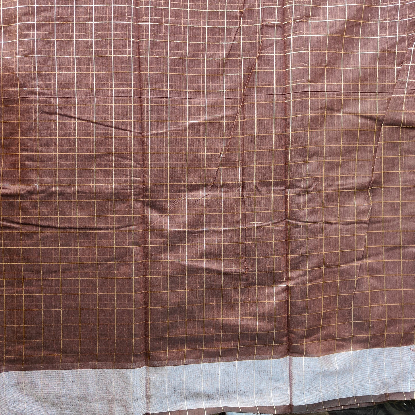 CHOCOLATE CHECKED SAREE