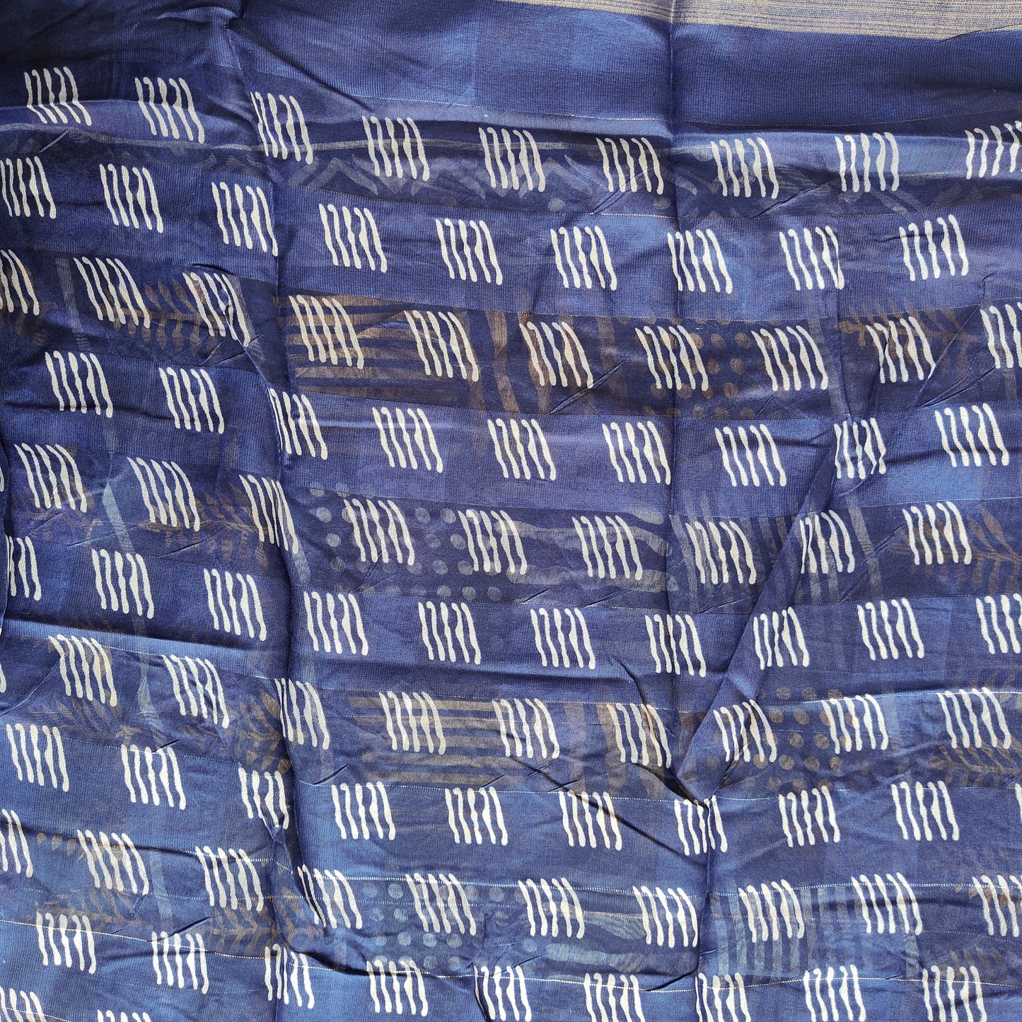 BLUE PRINTED COTTON SAREE