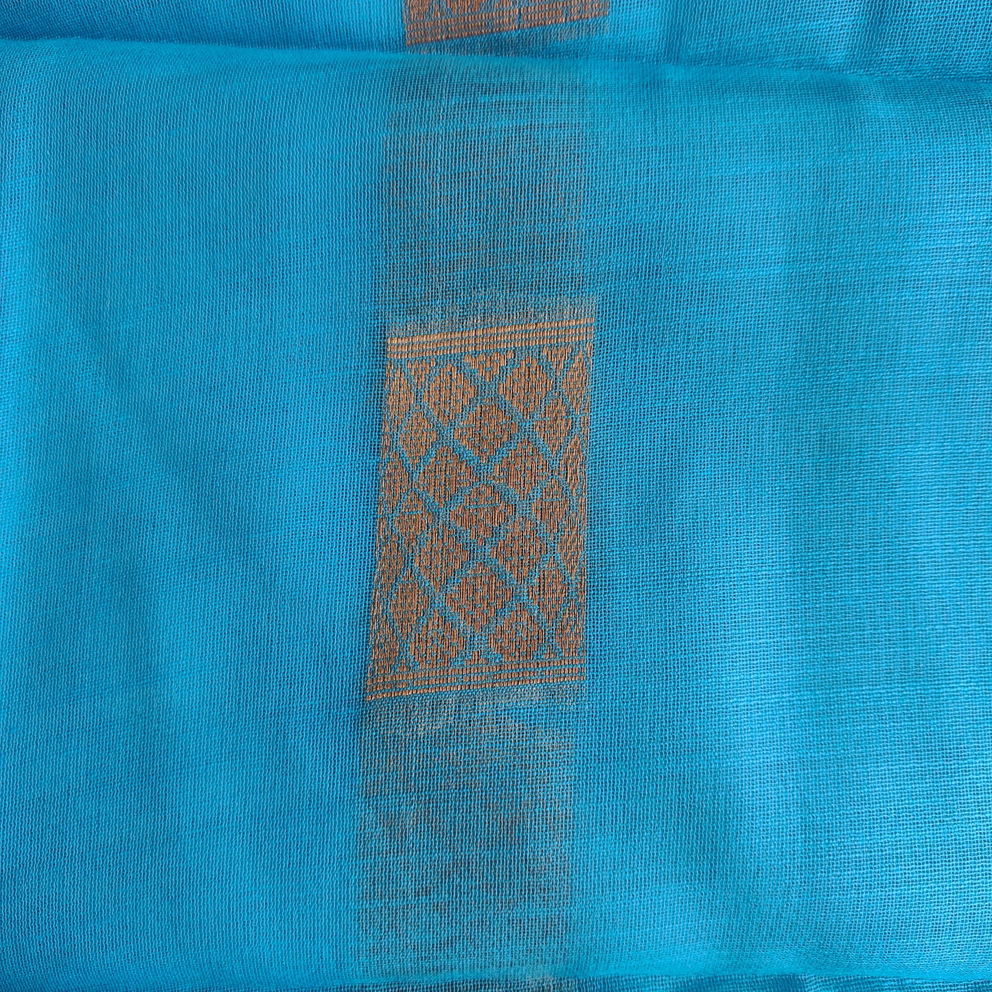 SKY  BLUE COPPERZARI SAREE