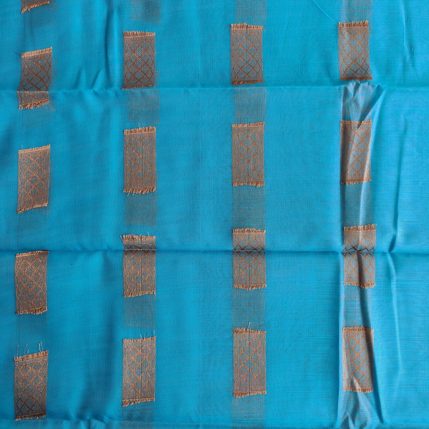 SKY  BLUE COPPERZARI SAREE