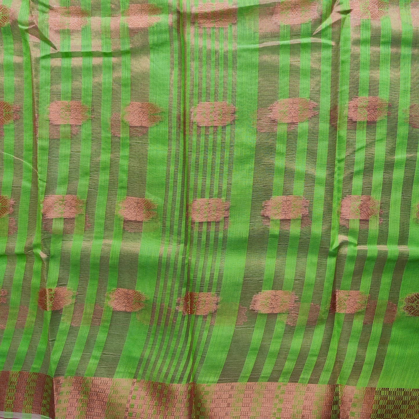 GREEN COPPER ZARI SAREE