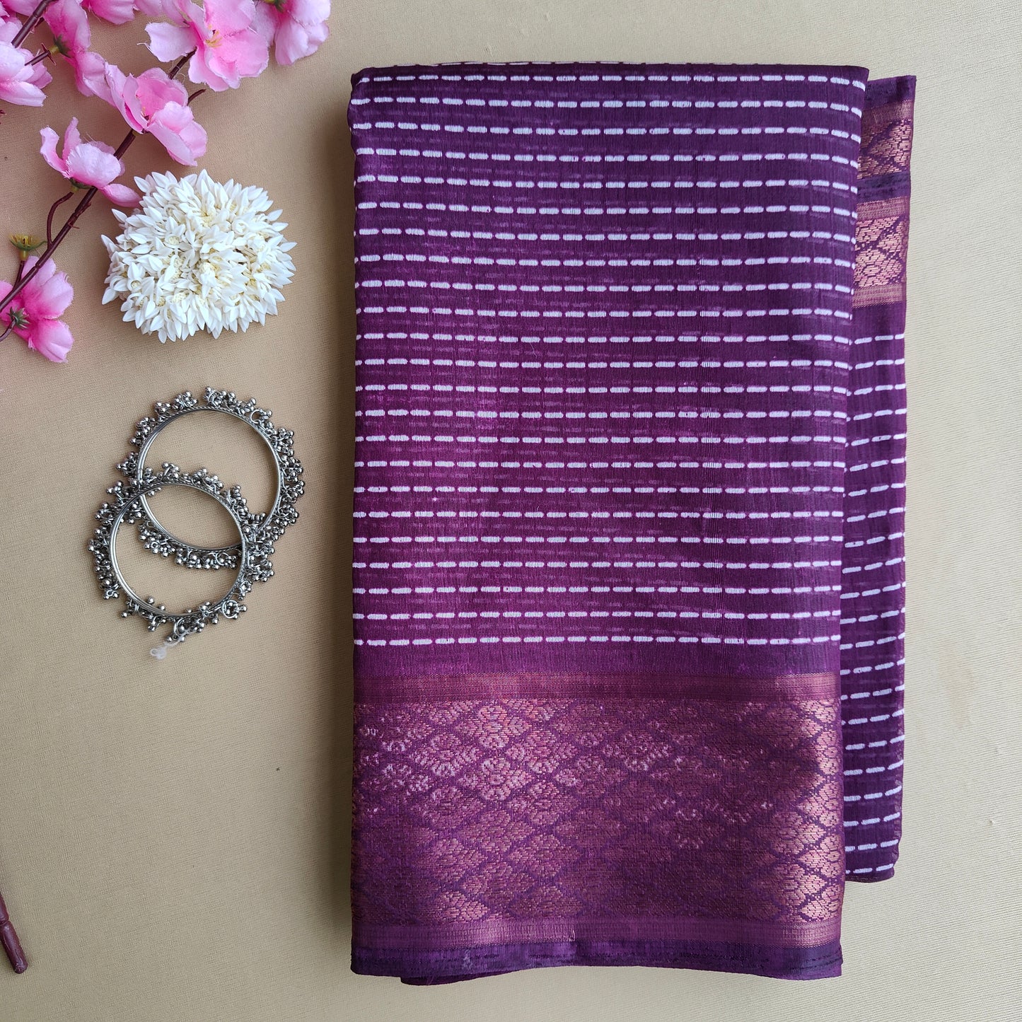 PUPLE PRINTED SAREE