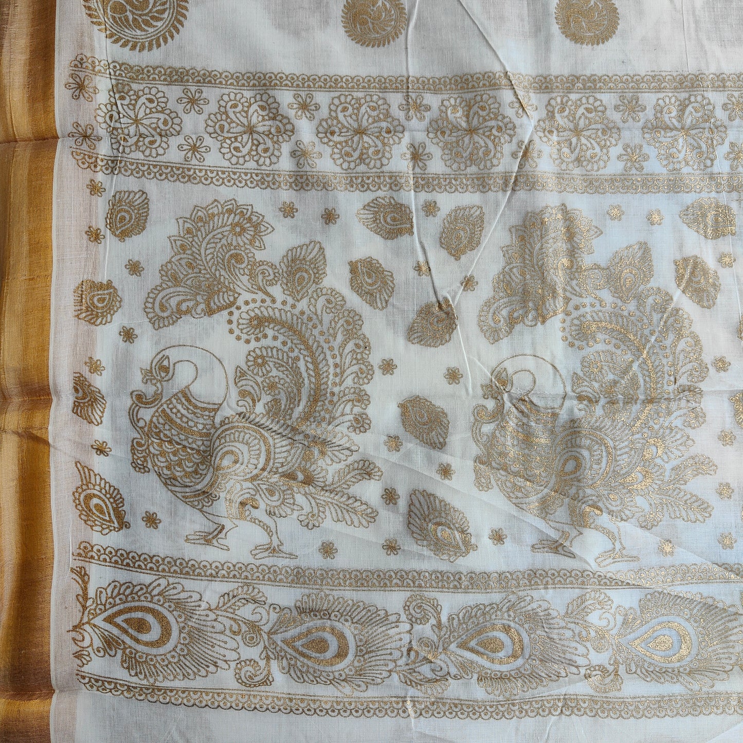 WHITE KERLA COTTON SAREE