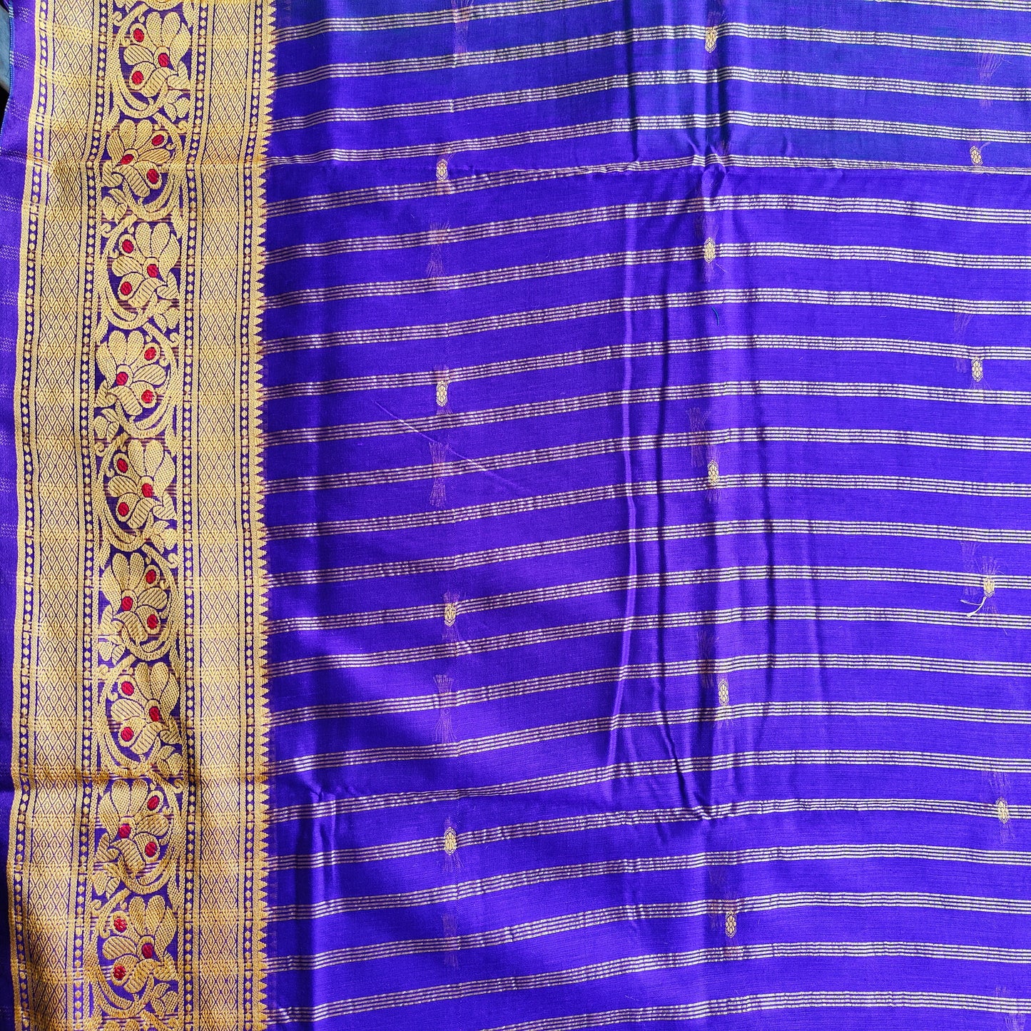 GREEN AND BLUE PURE COTTON SAREE