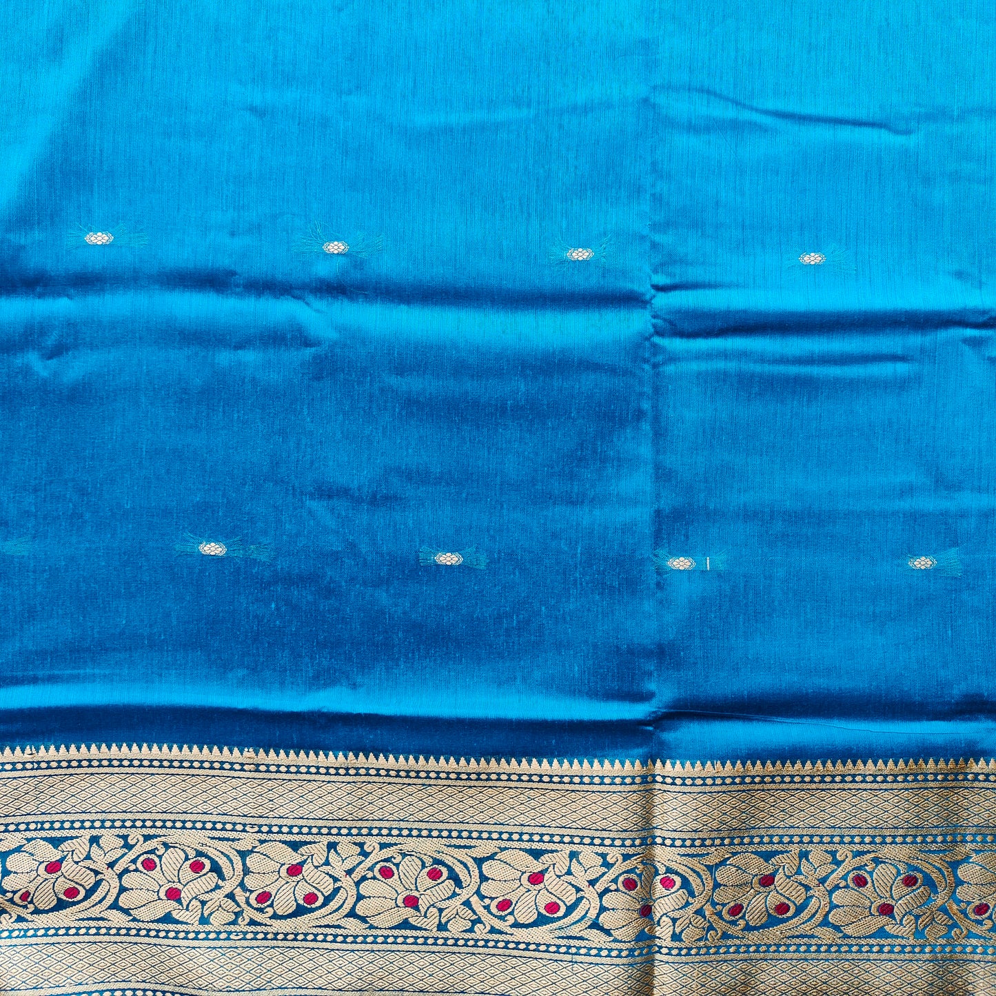 SKY BLUE PURE COTTON SAREE