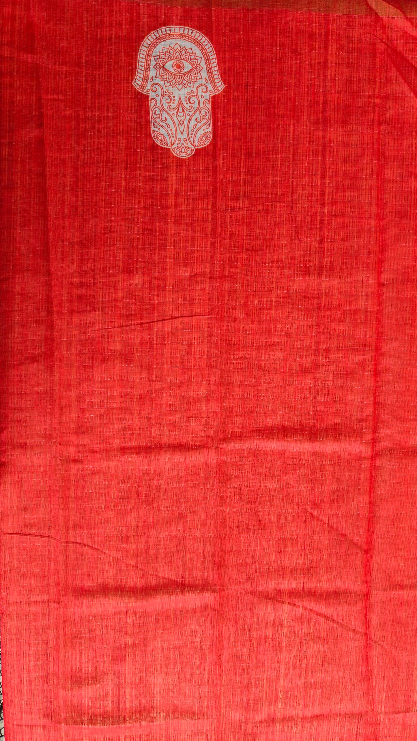 WHITE AND RED PURE COTTON SAREE