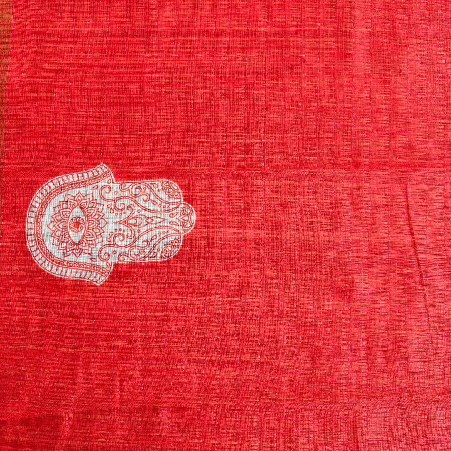 WHITE AND RED PURE COTTON SAREE