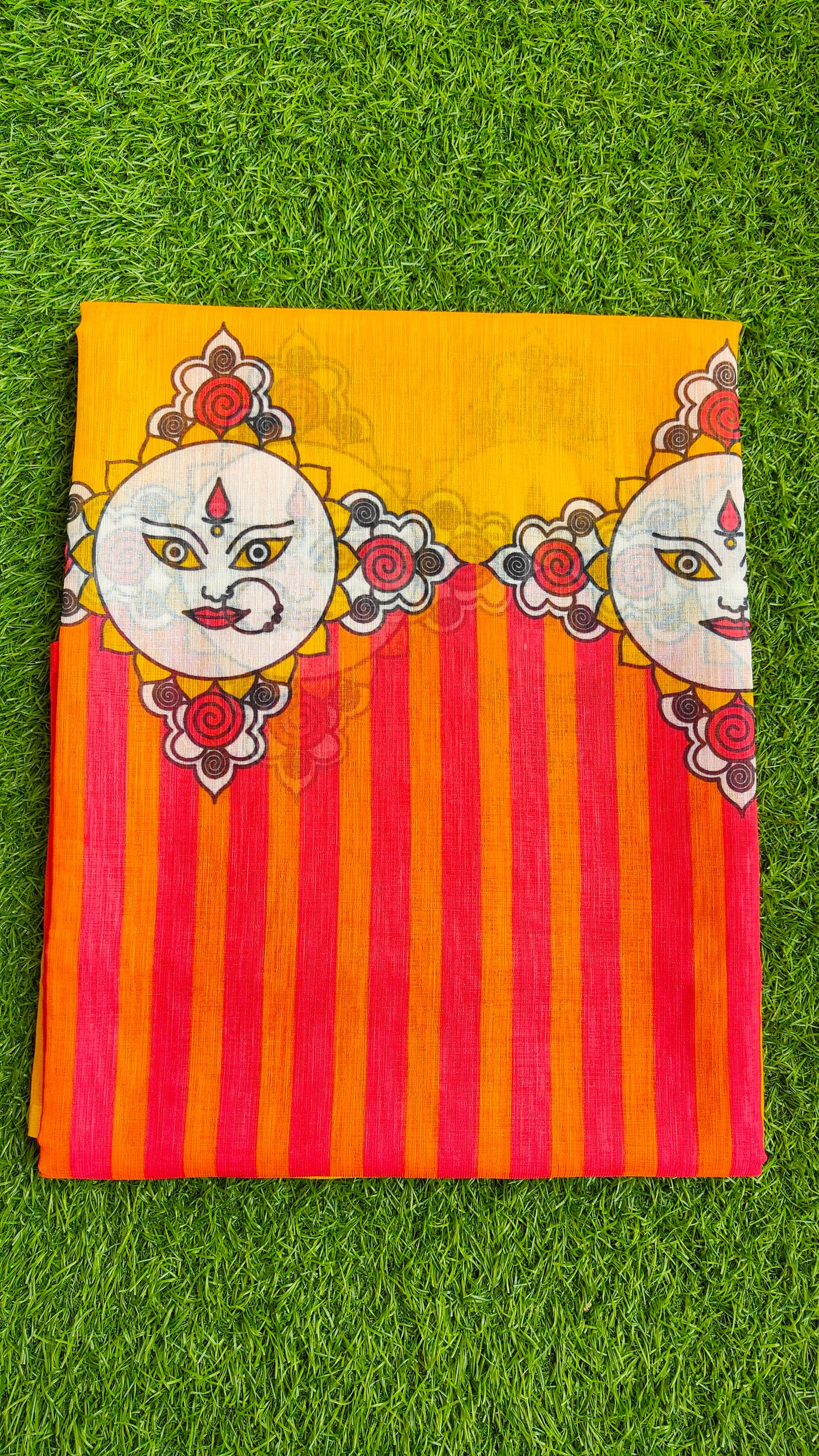 YELLOW RED DEVI SAREE