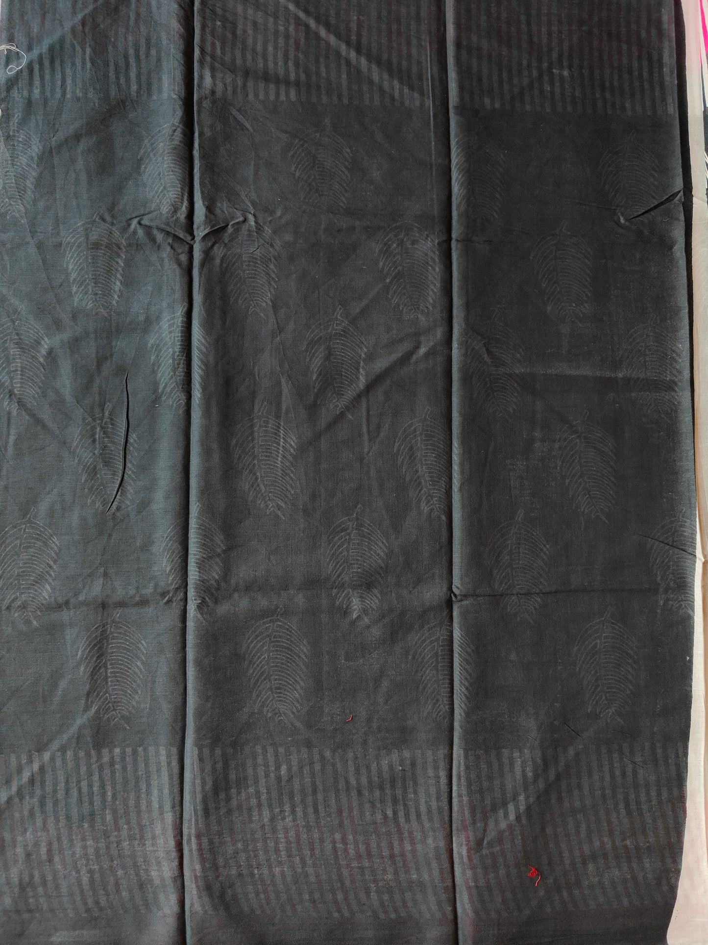 BLACK AND PINK MULMUL COTTON SAREE