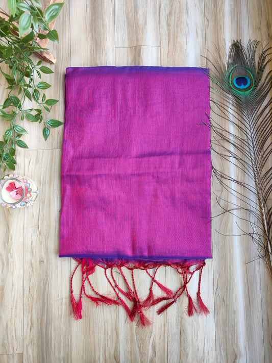 MAGENTA COTTON TISSUE SAREE