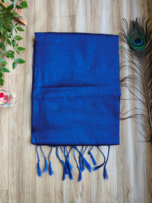 ROYAL BLUE COTTON TISSUE SAREE