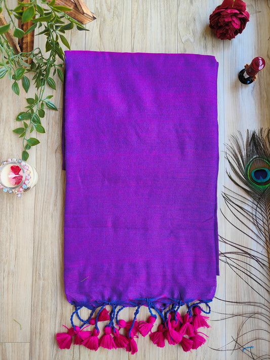 PURPLE KHADI COTTON SAREE