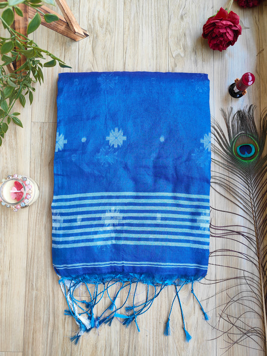 RICH BLUE COTTON TISSUE SAREE