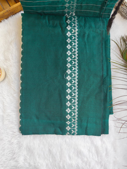 TEAL KHADI COTTON SAREE
