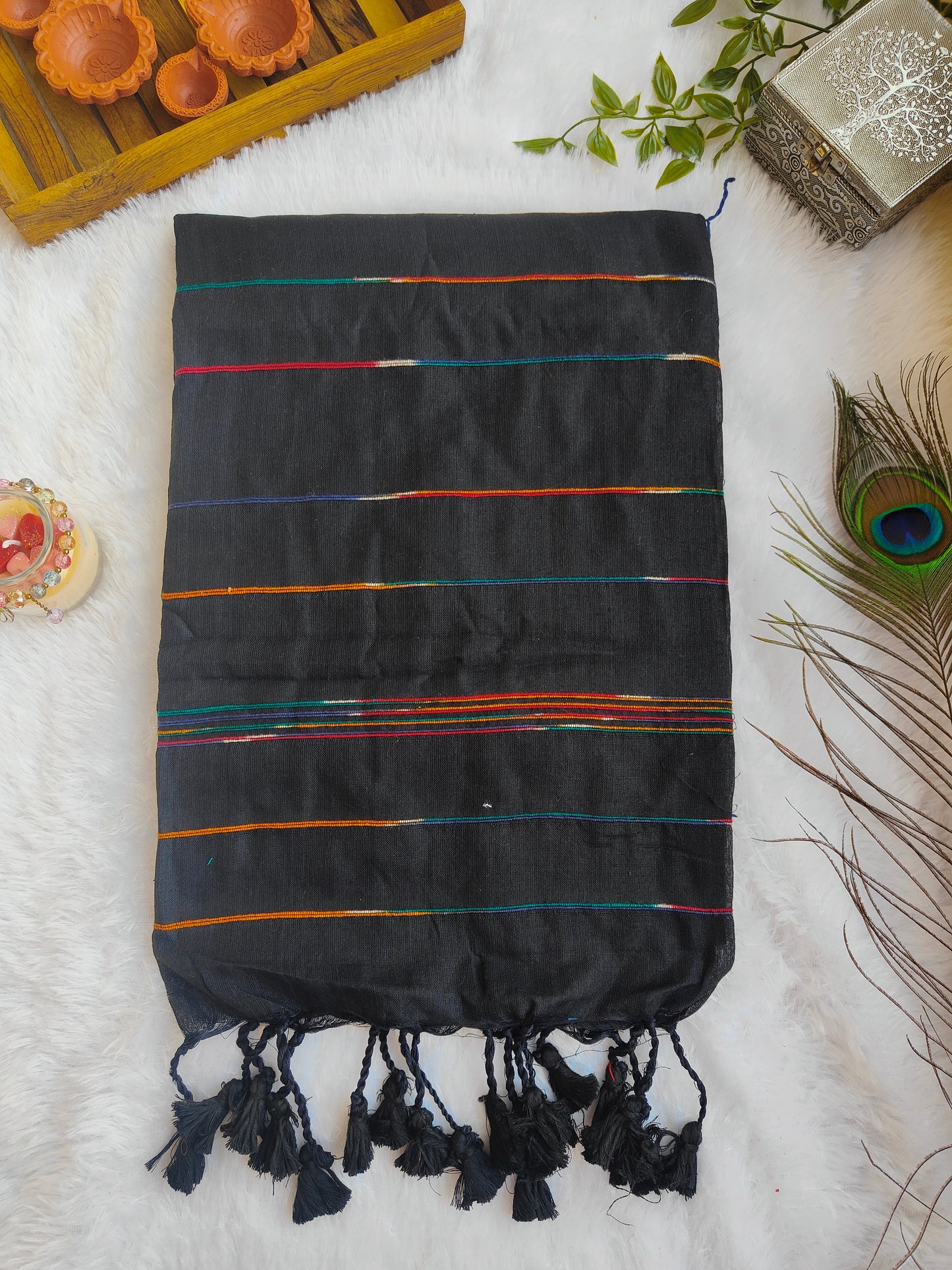 BLACK KHESH COTTON SAREE