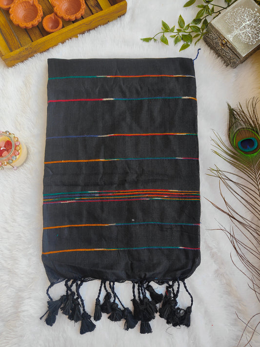 BLACK KHESH COTTON SAREE