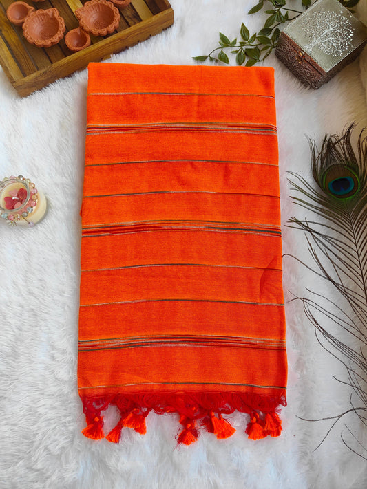 ORANGE KHESH COTTON SAREE