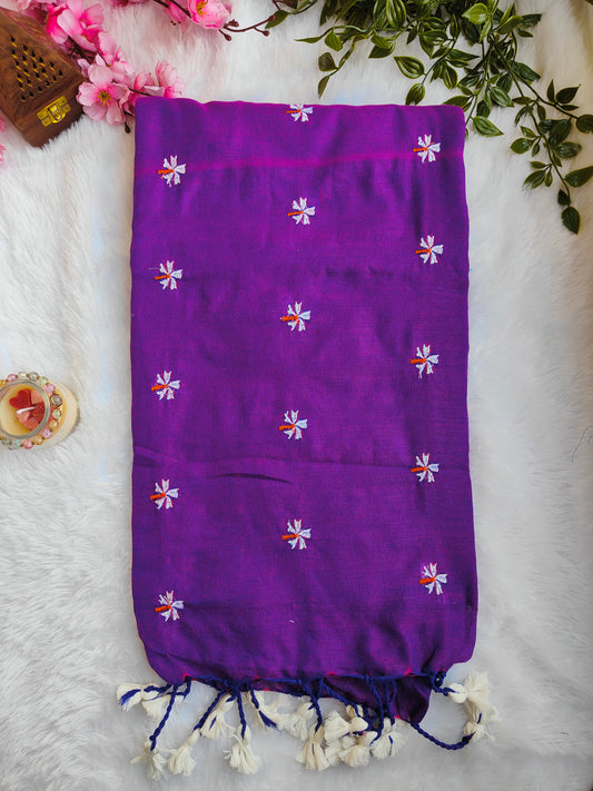 PURPLE JASMINE KHADI COTTON SAREE