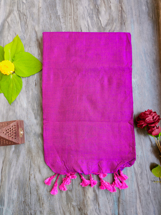 DEEP PURPLE KHADI COTTON SAREE