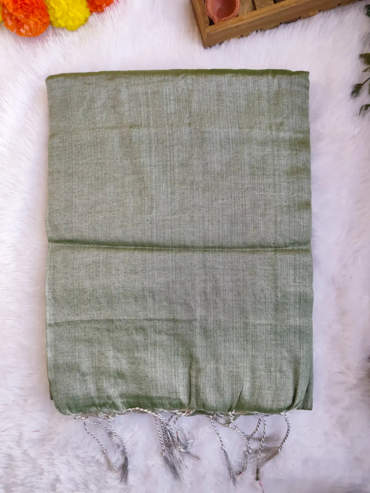 PISTA COTTON TISSUE SAREE