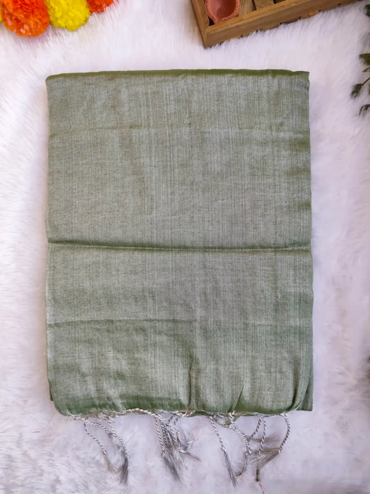 PISTA COTTON TISSUE SAREE