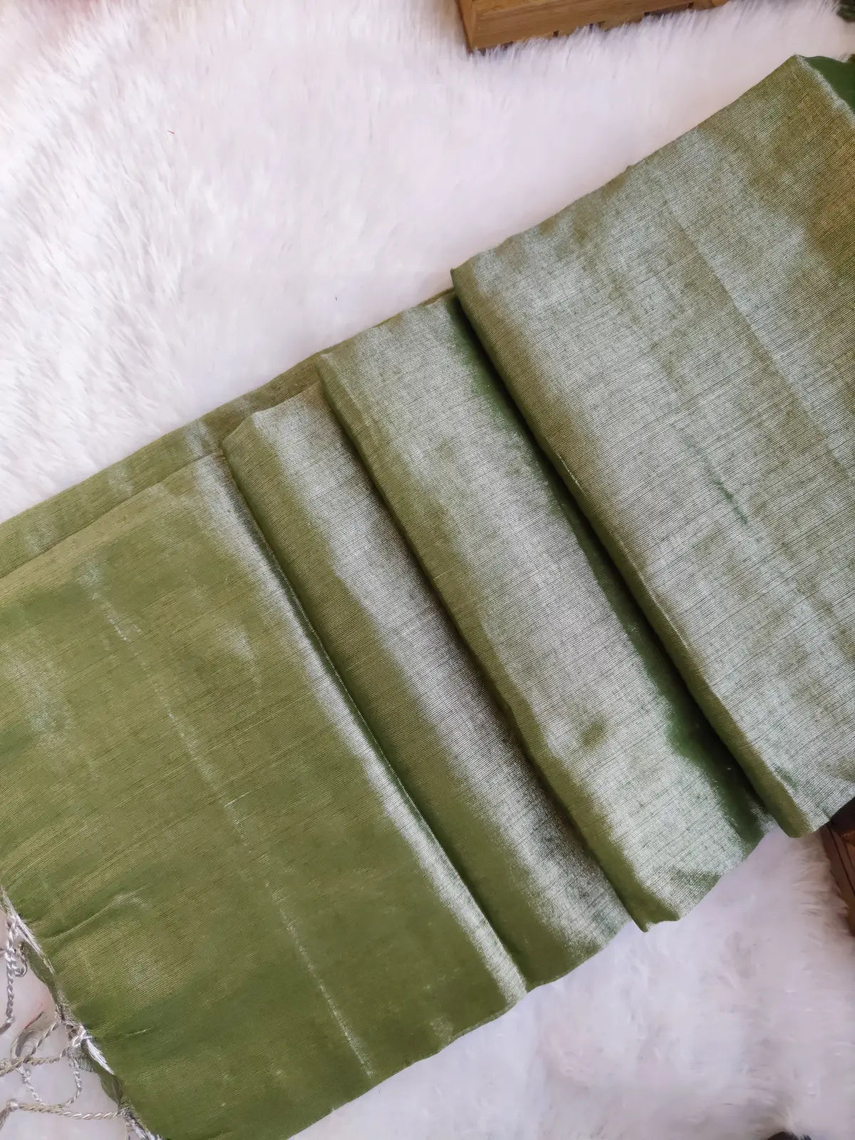 PISTA COTTON TISSUE SAREE