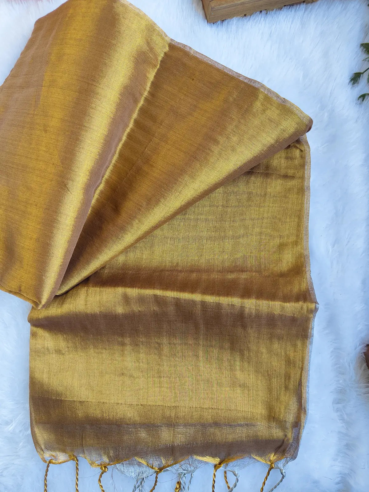 GOLD AND SILVER COTTON TISSUE SAREE