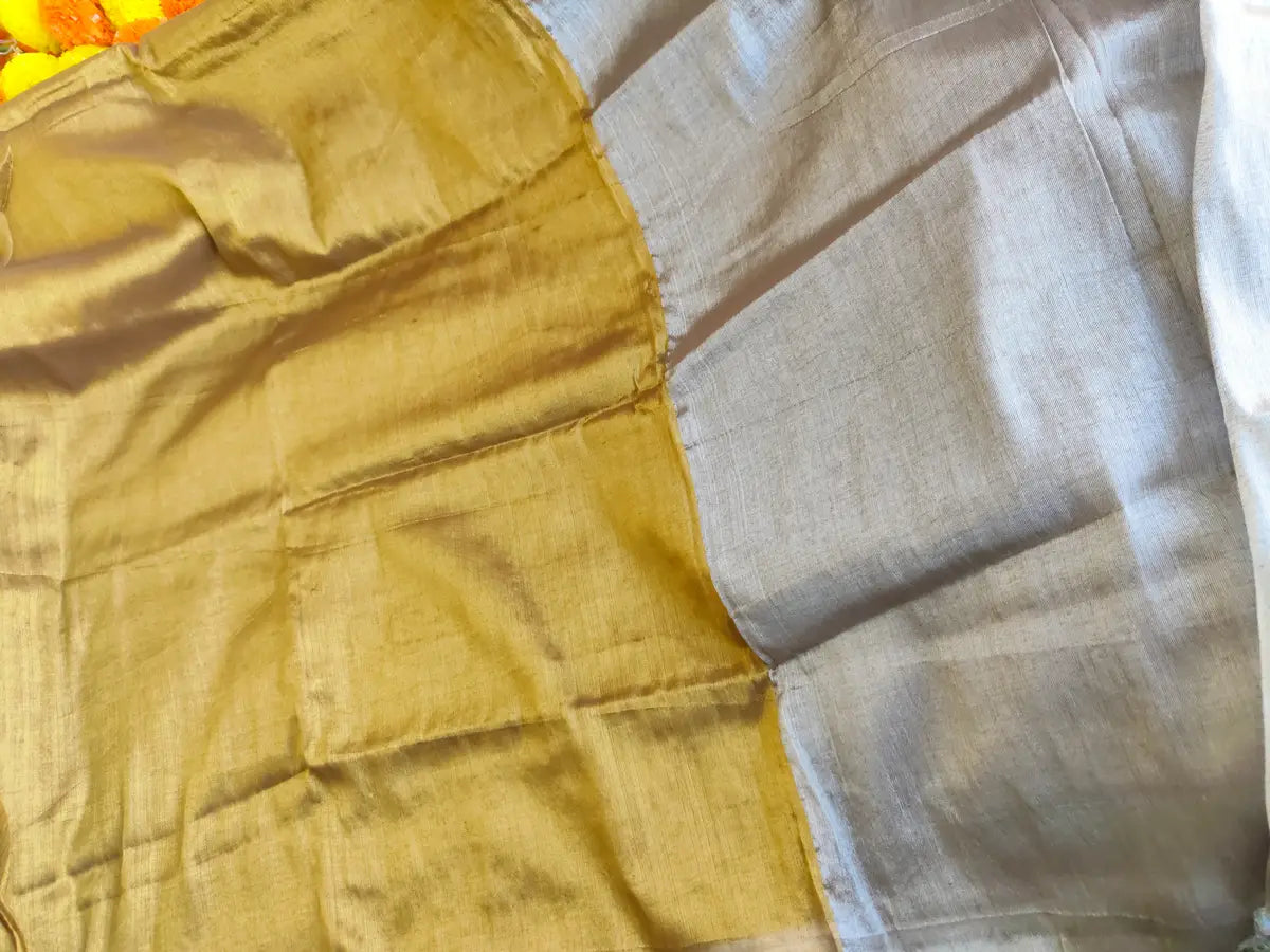 GOLD AND SILVER COTTON TISSUE SAREE