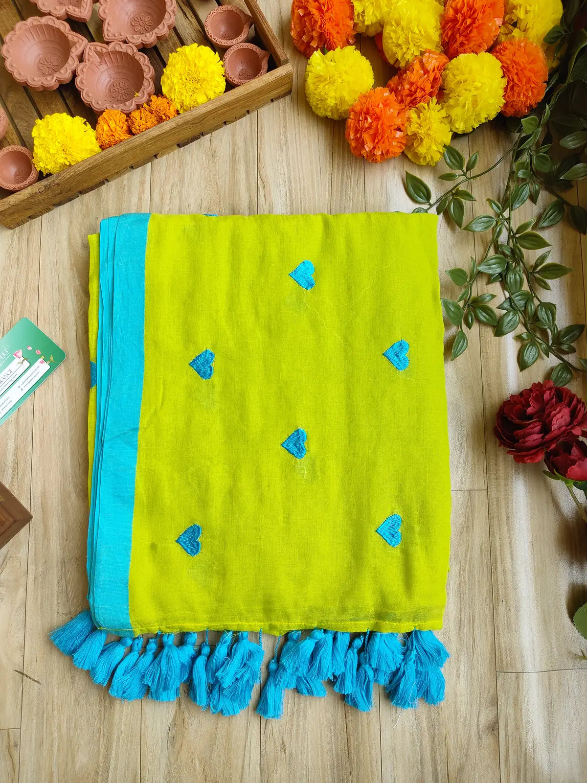 GREEN HEART MUL COTTON SAREE