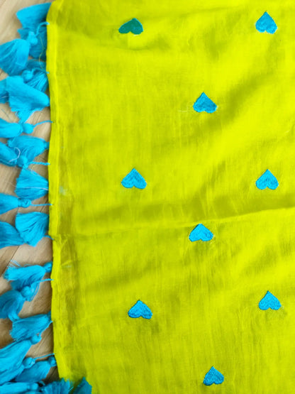 GREEN HEART MUL COTTON SAREE