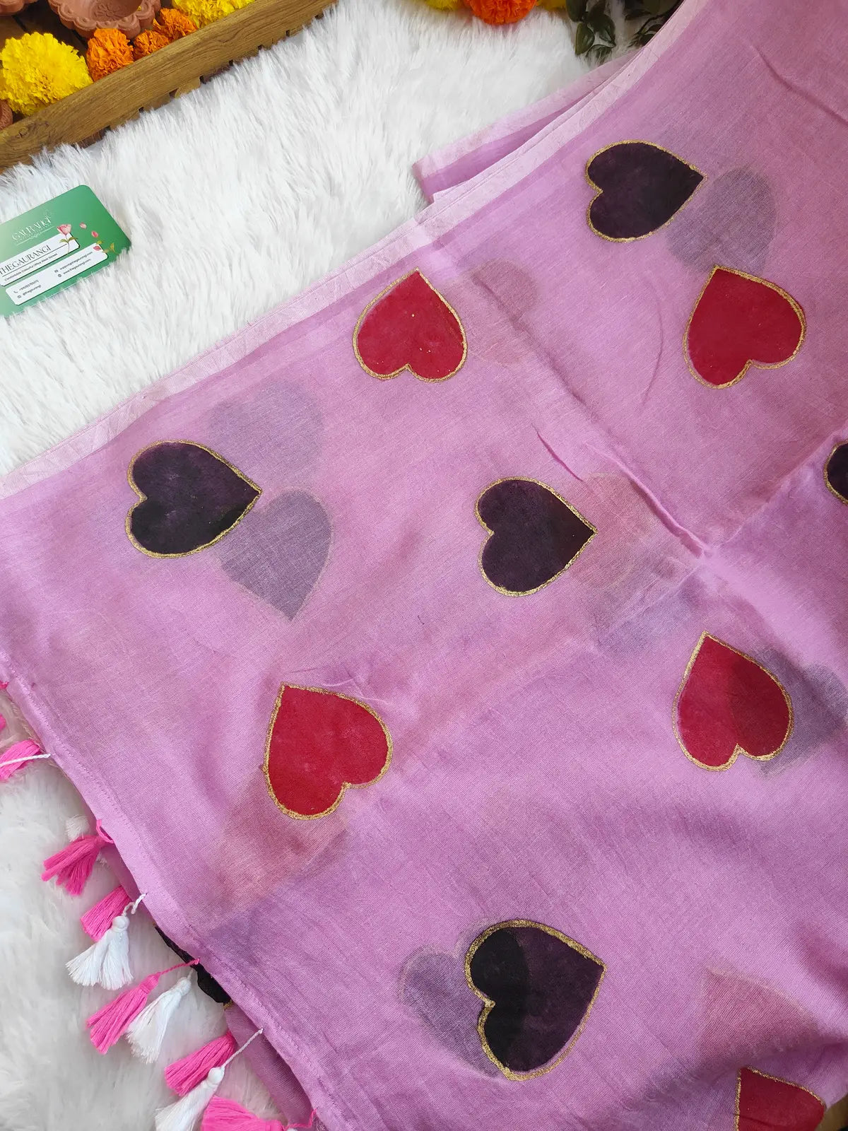 PINK HEART MUL COTTON SAREE