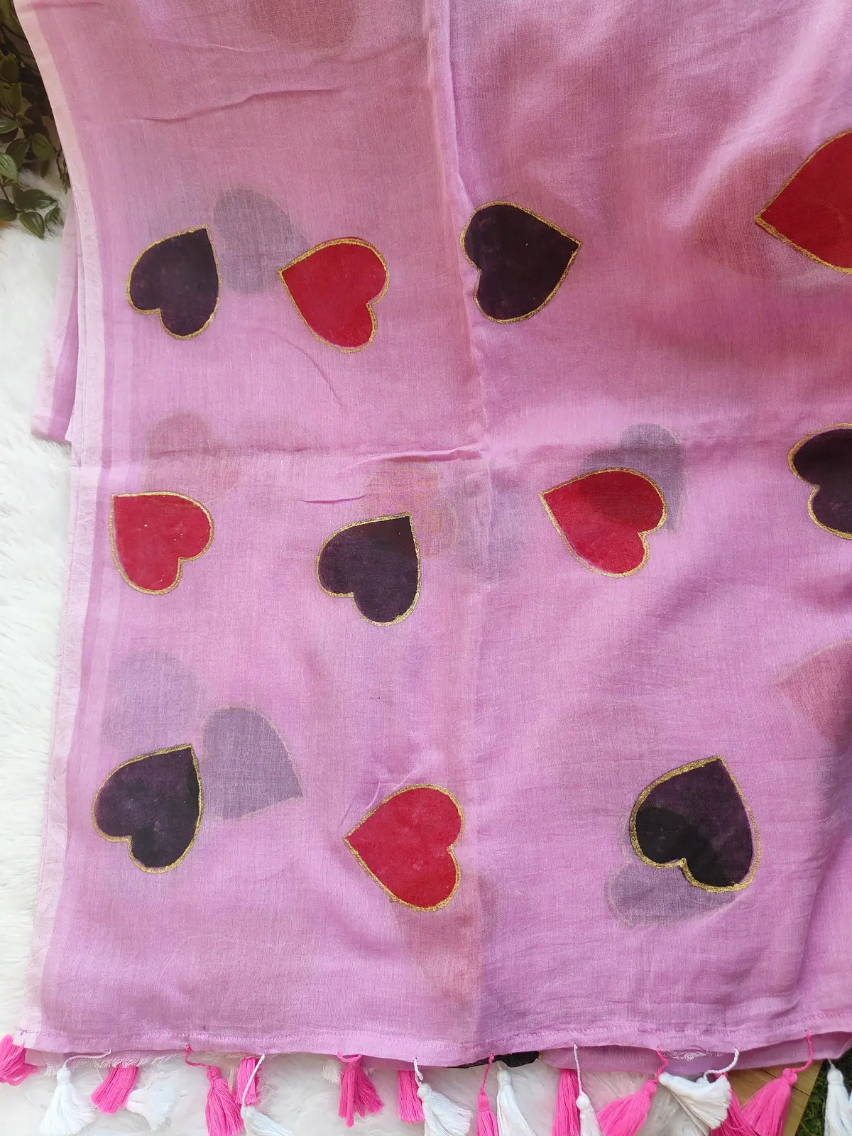 PINK HEART MUL COTTON SAREE
