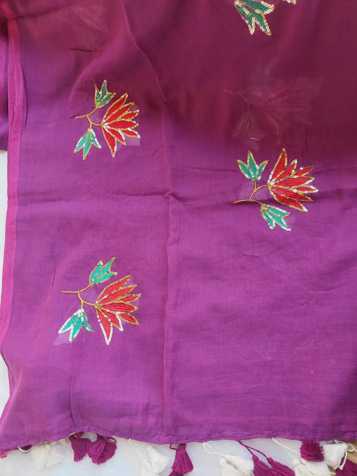 PURPLE LOTUS SITARA MUL COTTON SAREE