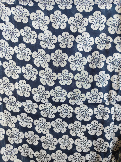 INDIGO AJRAKH CHANDERI COTTON SAREE